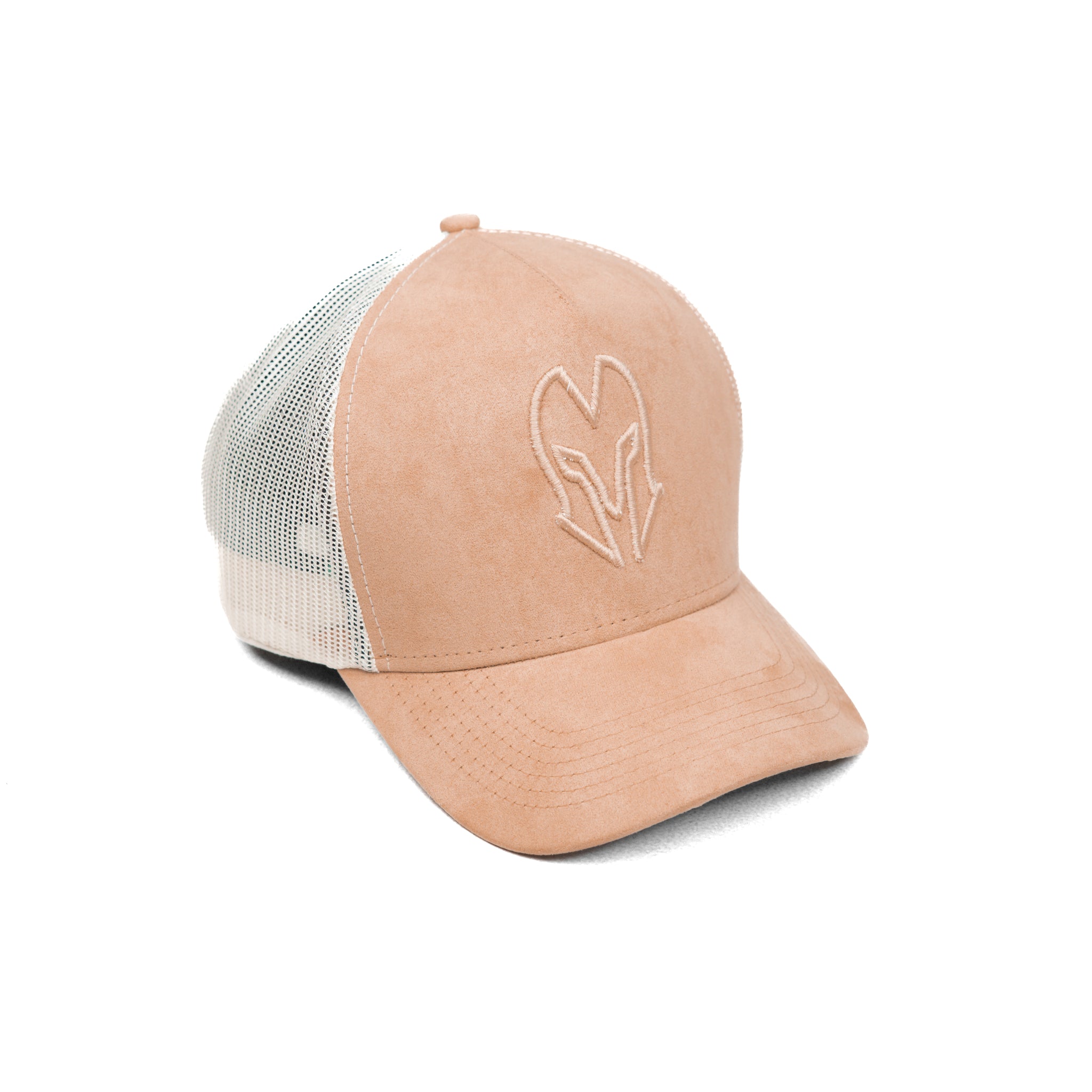 HEAD GEAR BEIGE SUPER SUEDE TRUCKER CAP