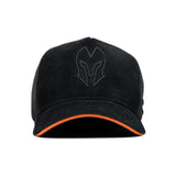 HEAD GEAR BLACK WITH ORANGE SANDWICH CORD TRUCKER CAP