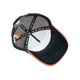 HEAD GEAR BLACK WITH ORANGE SANDWICH CORD TRUCKER CAP