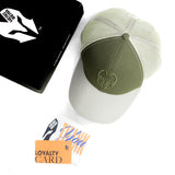 HEAD GEAR OLIVE BASEBALL TRUCKER CAP