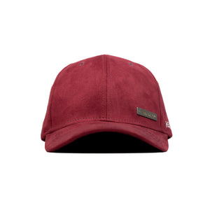 HEAD GEAR RED RUSTIC METAL PATCH SUEDE CAP