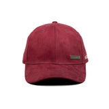 HEAD GEAR RED RUSTIC METAL PATCH SUEDE CAP