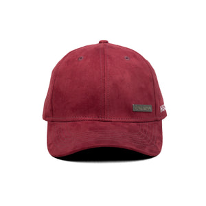 HEAD GEAR RED RUSTIC METAL PATCH SUEDE CAP