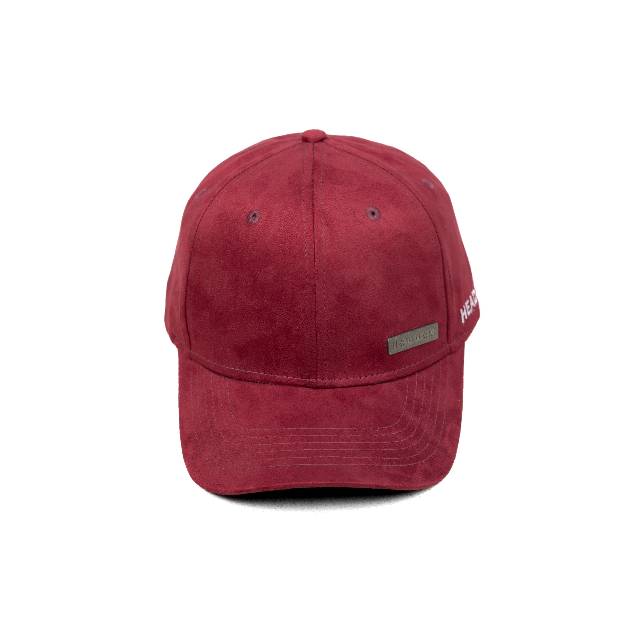 HEAD GEAR RED RUSTIC METAL PATCH SUEDE CAP