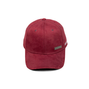 HEAD GEAR RED RUSTIC METAL PATCH SUEDE CAP