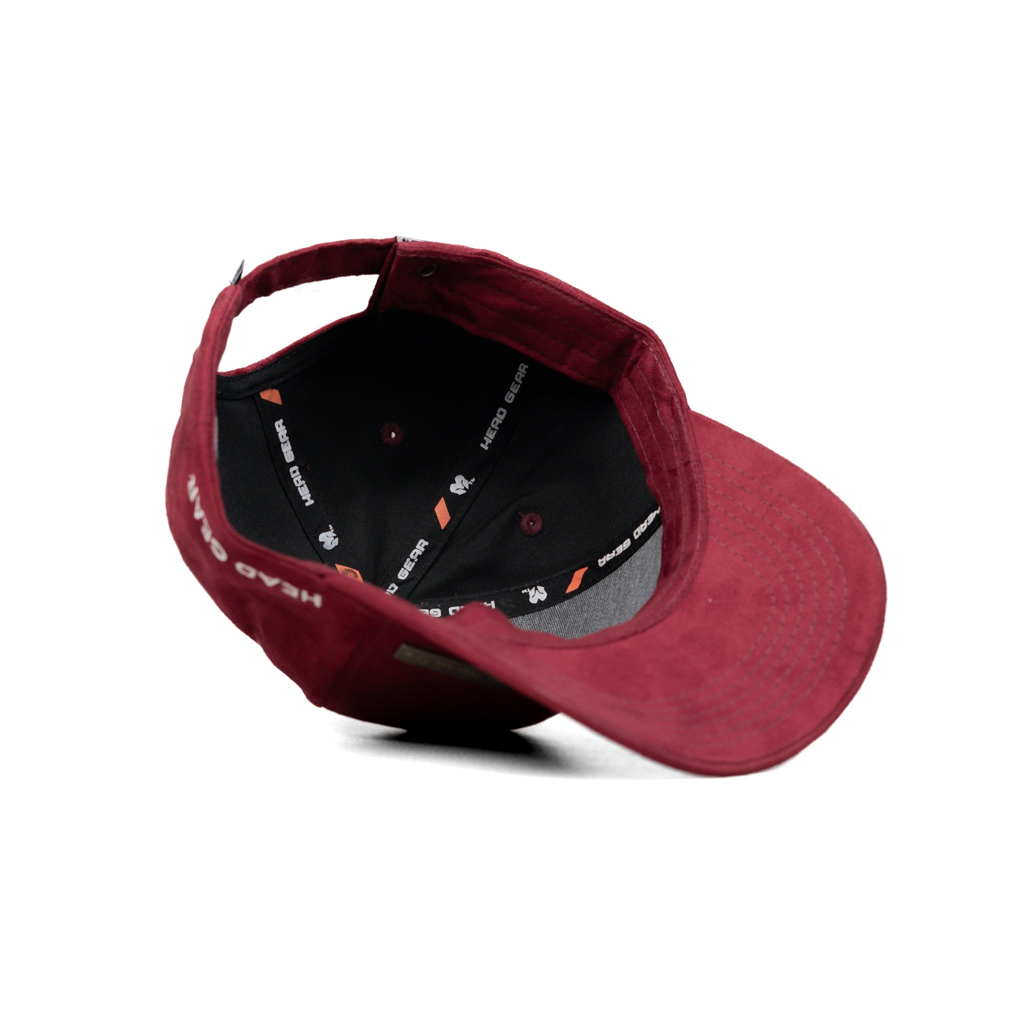 HEAD GEAR RED RUSTIC METAL PATCH SUEDE CAP