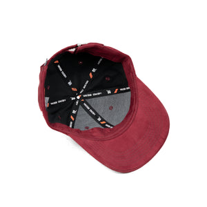 HEAD GEAR RED RUSTIC METAL PATCH SUEDE CAP