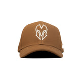 HEAD GEAR BROWN AND WHITE CONTRAST CANVAS CAP