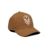 HEAD GEAR BROWN AND WHITE CONTRAST CANVAS CAP