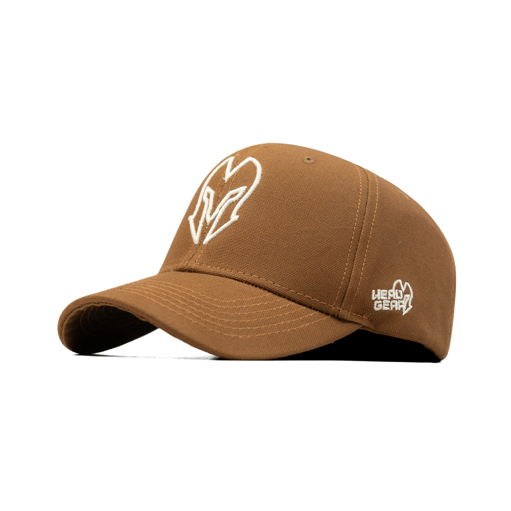 HEAD GEAR BROWN AND WHITE CONTRAST CANVAS CAP