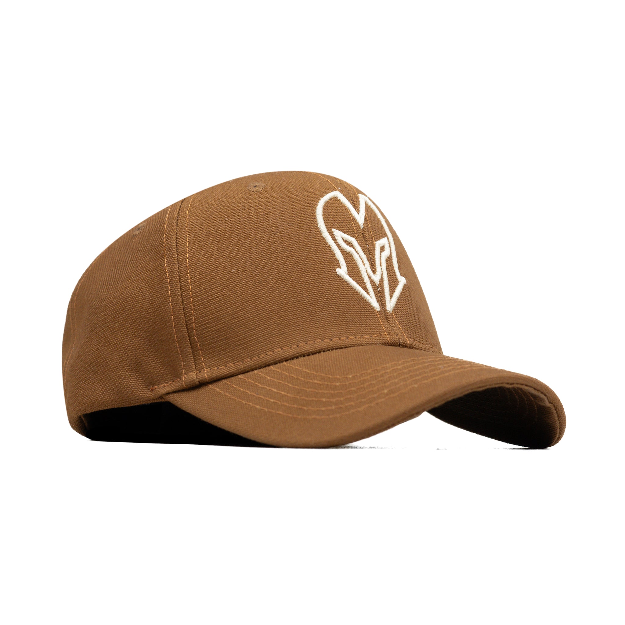 HEAD GEAR BROWN AND WHITE CONTRAST CANVAS CAP