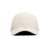 HEAD GEAR OFF-WHITE AND WHITE CONTRAST CANVAS CAP