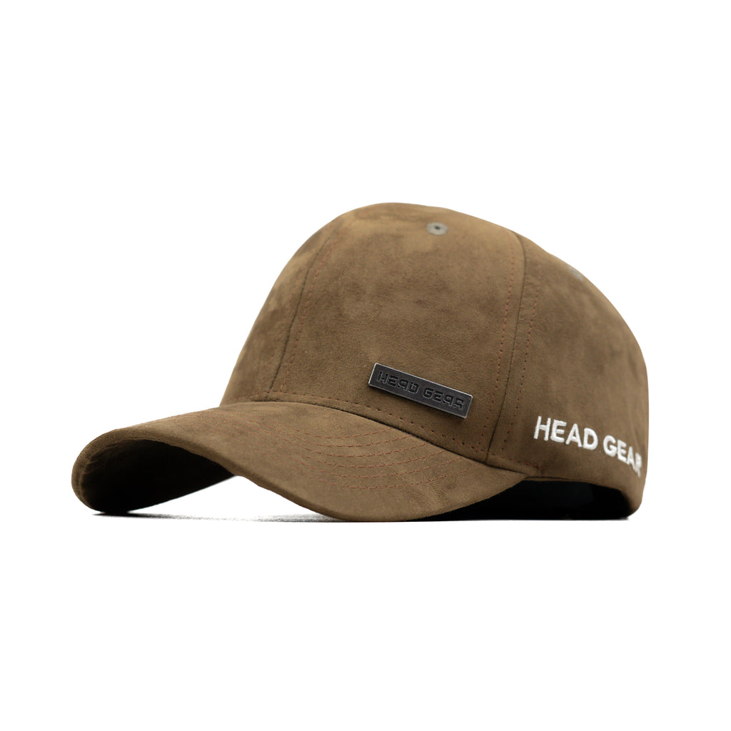 HEAD GEAR DARK BROWN STRUCTURED RUSTIC METAL PATCH CAP