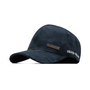 HEAD GEAR NAVY BLUE STRUCTURED RUSTIC METAL PATCH CAP