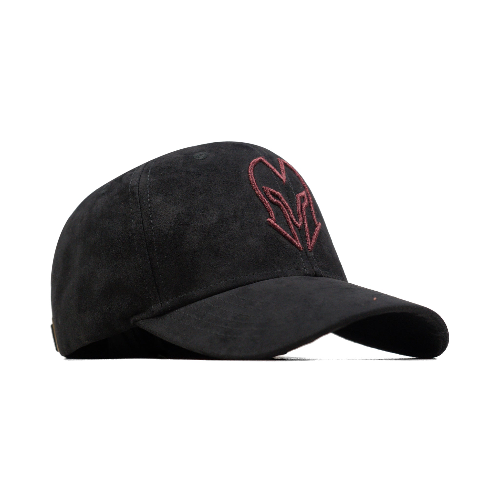 HEAD GEAR BLACK AND RED CONTRAST SUEDE CAP