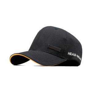 HEAD GEAR BLACK RUSTIC METAL PATCH STRUCTURED SANDWICH CAP