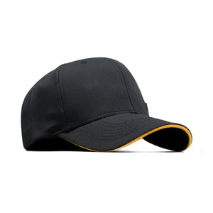 HEAD GEAR BLACK RUSTIC METAL PATCH STRUCTURED SANDWICH CAP