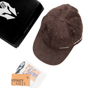 HEAD GEAR CHOCOLATE STRUCTURED RUSTIC METAL PATCH CAP