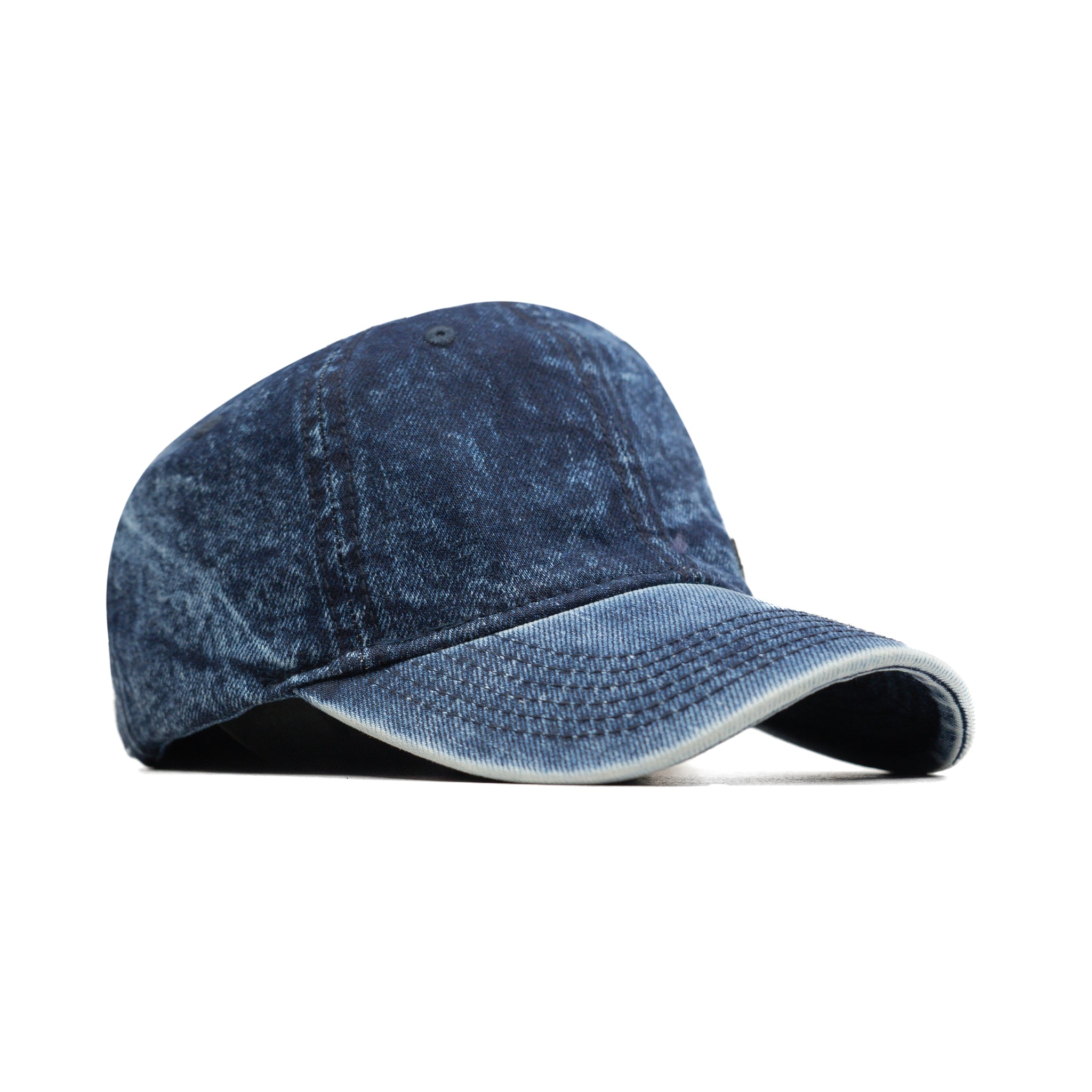 HEAD GEAR DARK BLUE WASHED DENIM METAL PATCH CAP