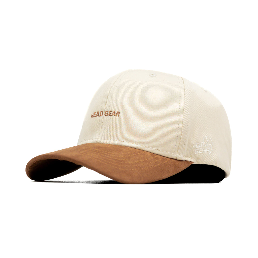 HEAD GEAR OFF WHITE AND BROWN STRUCTURED CAP