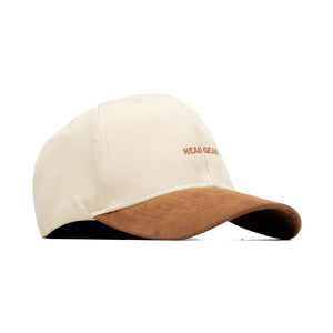 HEAD GEAR OFF WHITE AND BROWN STRUCTURED CAP