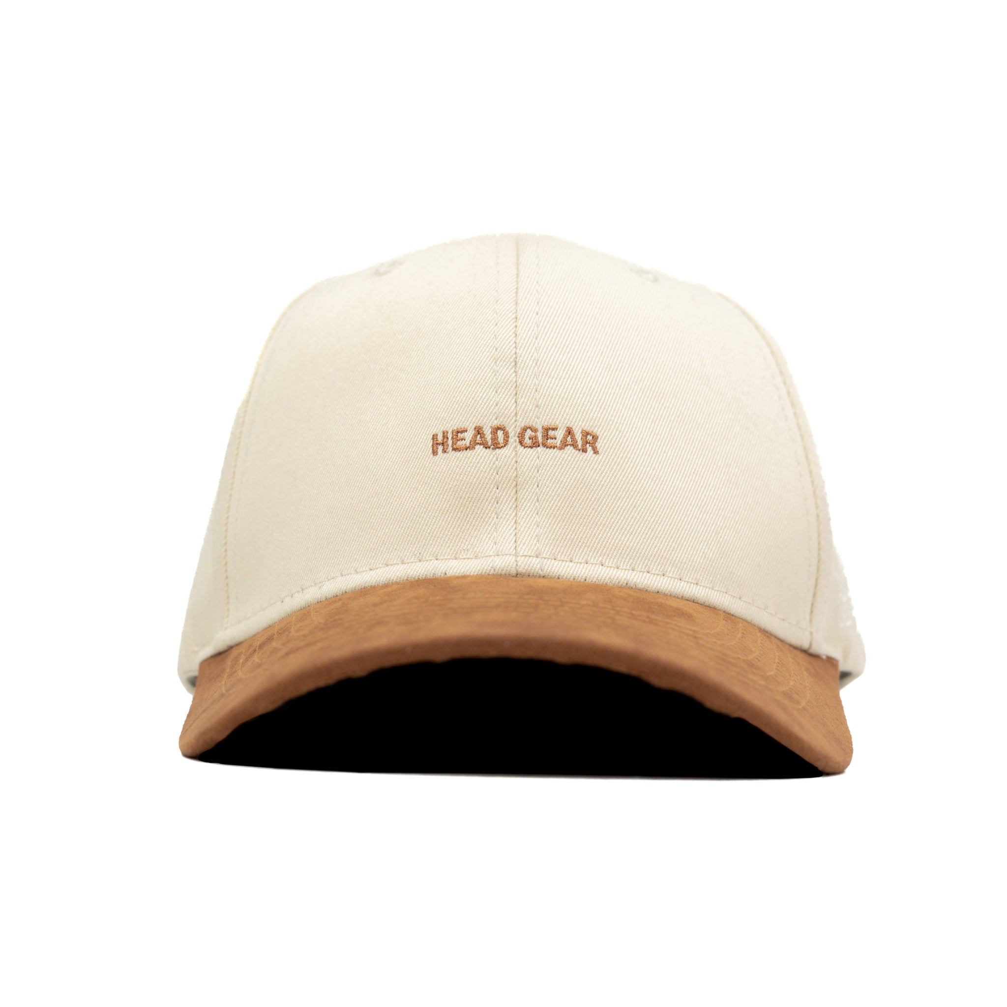 HEAD GEAR OFF WHITE AND BROWN STRUCTURED CAP