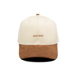 HEAD GEAR OFF WHITE AND BROWN STRUCTURED CAP