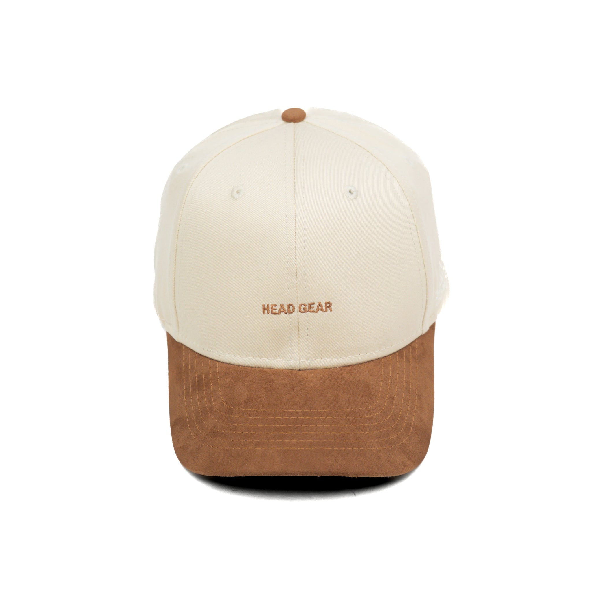 HEAD GEAR OFF WHITE AND BROWN STRUCTURED CAP