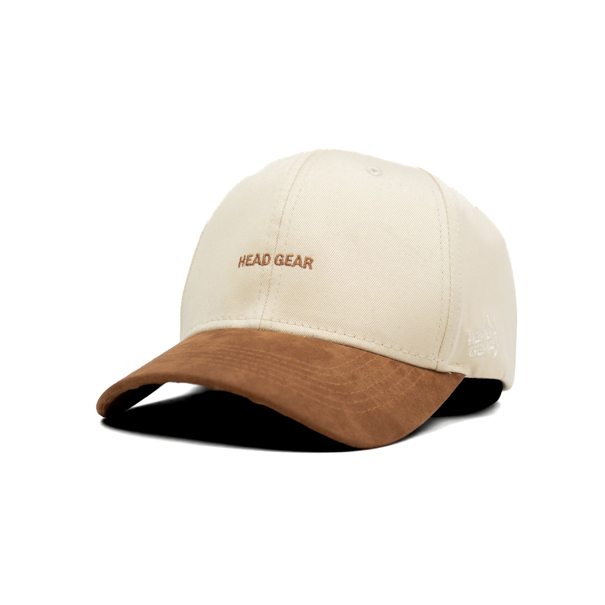 HEAD GEAR OFF WHITE AND BROWN STRUCTURED CAP
