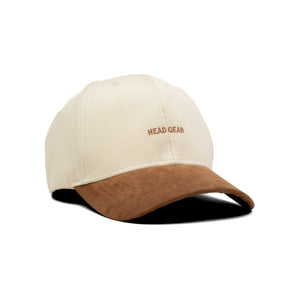 HEAD GEAR OFF WHITE AND BROWN STRUCTURED CAP