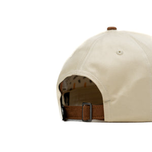 HEAD GEAR OFF WHITE AND BROWN STRUCTURED CAP