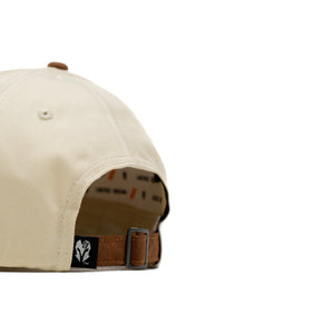 HEAD GEAR OFF WHITE AND BROWN STRUCTURED CAP
