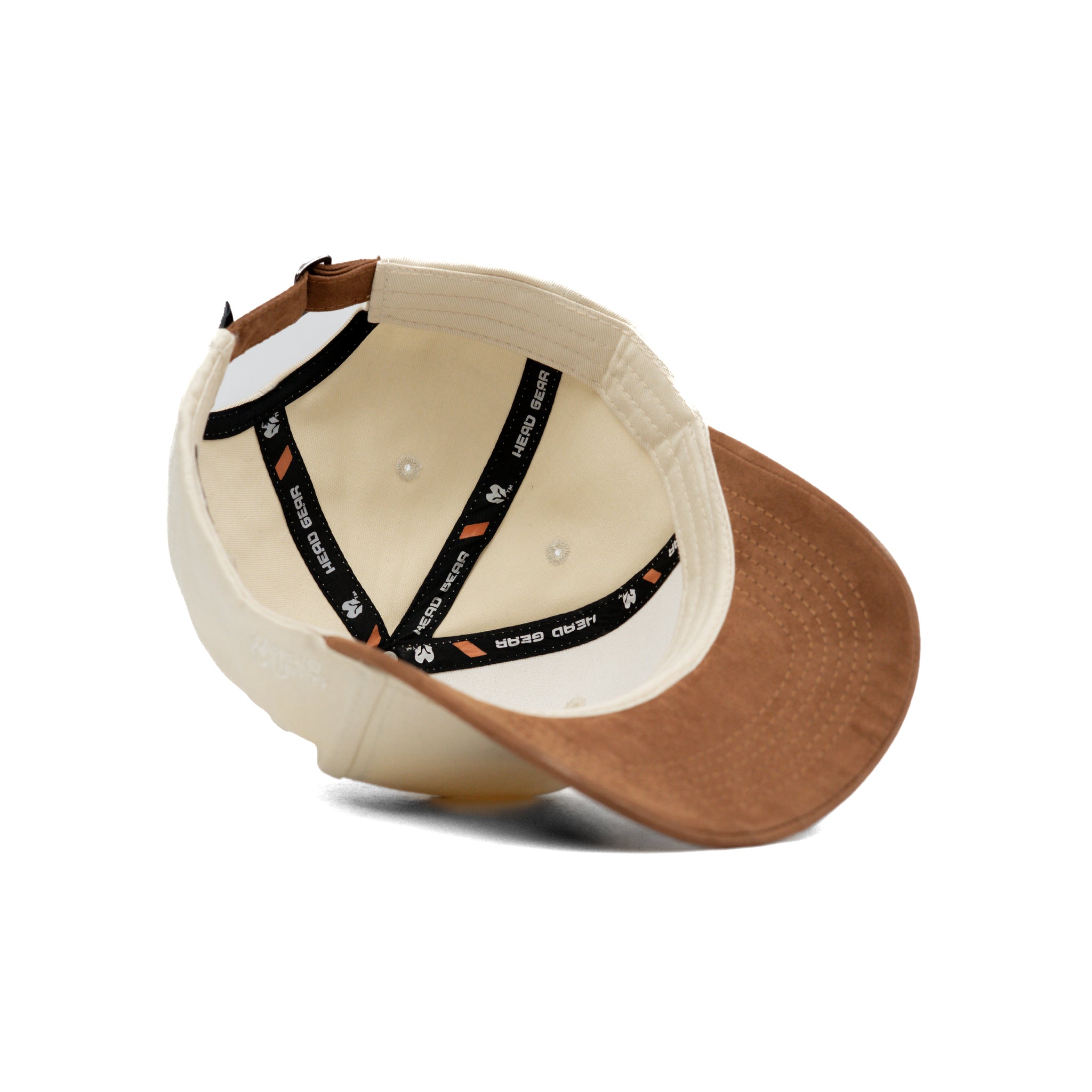 HEAD GEAR OFF WHITE AND BROWN STRUCTURED CAP