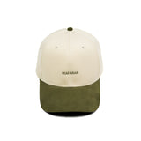 HEAD GEAR OFF WHITE AND OLIVE STRUCTURED CAP