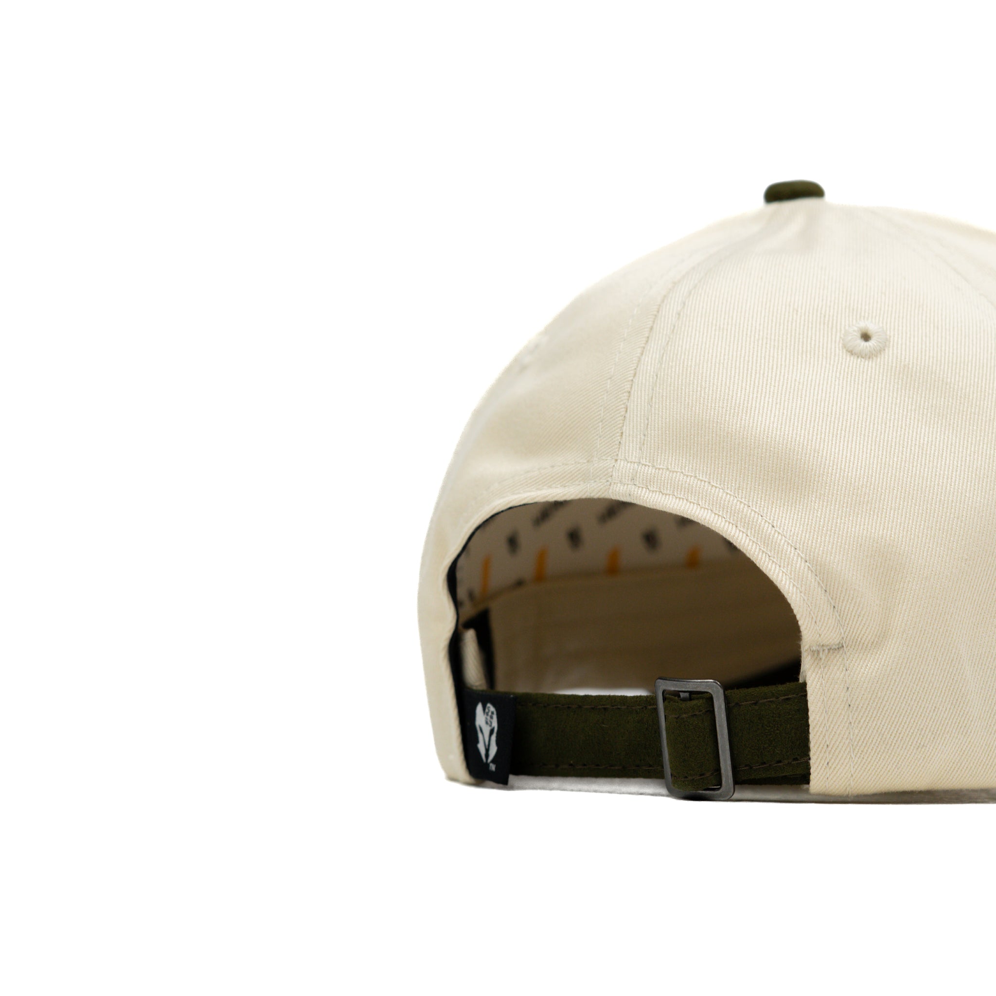 HEAD GEAR OFF WHITE AND OLIVE STRUCTURED CAP