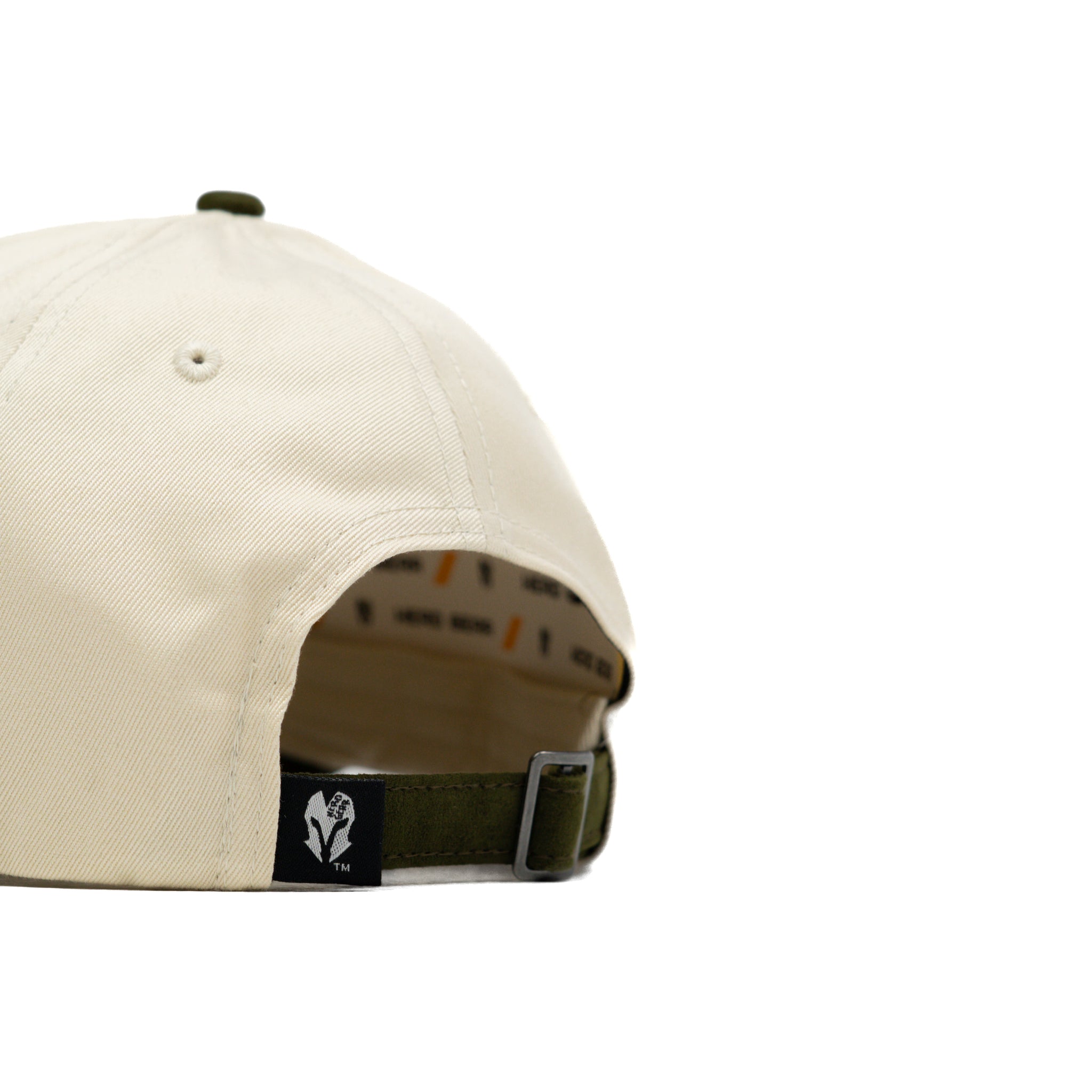 HEAD GEAR OFF WHITE AND OLIVE STRUCTURED CAP