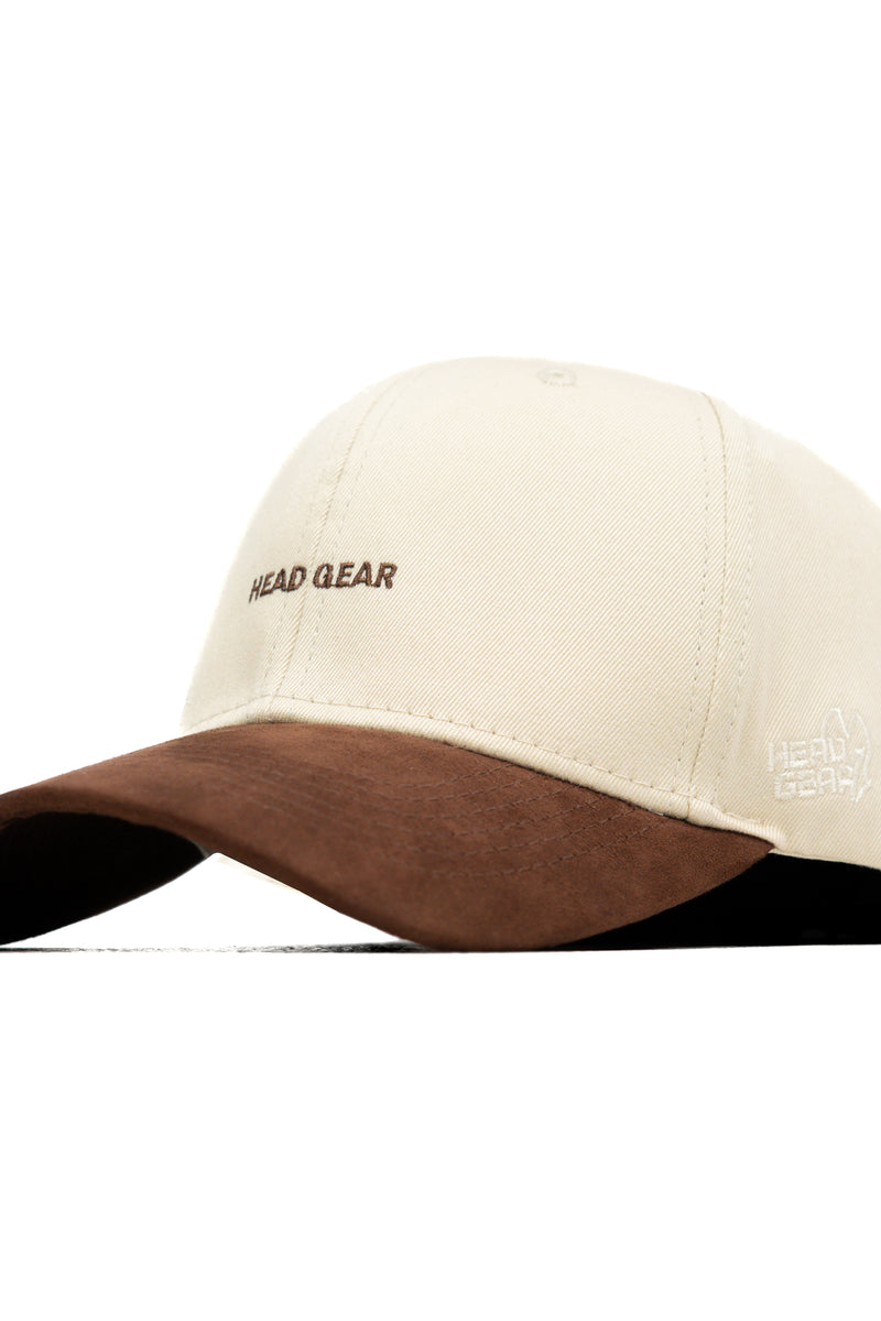 HEAD GEAR OFF WHITE AND CHOCOLATE STRUCTURED CAP