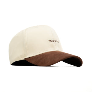 HEAD GEAR OFF WHITE AND CHOCOLATE STRUCTURED CAP