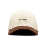 HEAD GEAR OFF WHITE AND CHOCOLATE STRUCTURED CAP