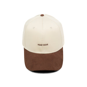 HEAD GEAR OFF WHITE AND CHOCOLATE STRUCTURED CAP