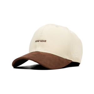 HEAD GEAR OFF WHITE AND CHOCOLATE STRUCTURED CAP