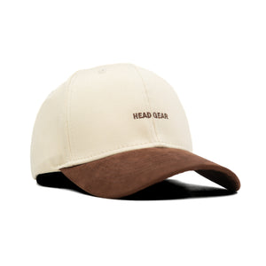 HEAD GEAR OFF WHITE AND CHOCOLATE STRUCTURED CAP