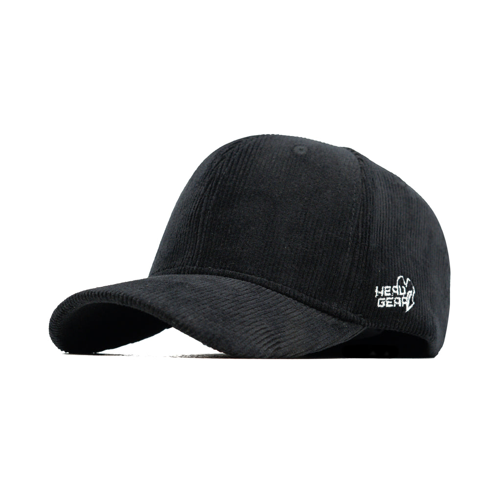 HEAD GEAR BLACK CORDUROY STRUCTURED CAP