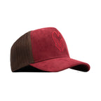 HEAD GEAR RED WINE SUPER SUEDE TRUCKER CAP