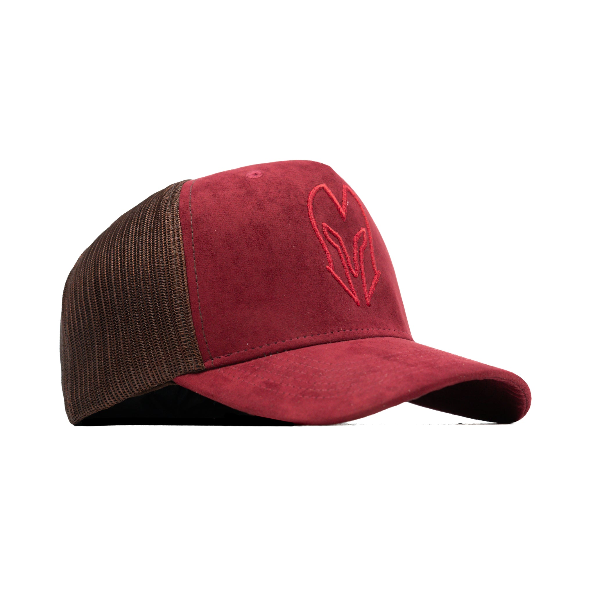 HEAD GEAR RED WINE SUPER SUEDE TRUCKER CAP
