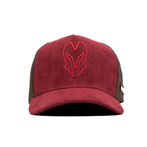 HEAD GEAR RED WINE SUPER SUEDE TRUCKER CAP