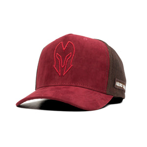 HEAD GEAR RED WINE SUPER SUEDE TRUCKER CAP