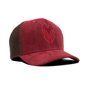 HEAD GEAR RED WINE SUPER SUEDE TRUCKER CAP