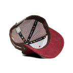 HEAD GEAR RED WINE SUPER SUEDE TRUCKER CAP