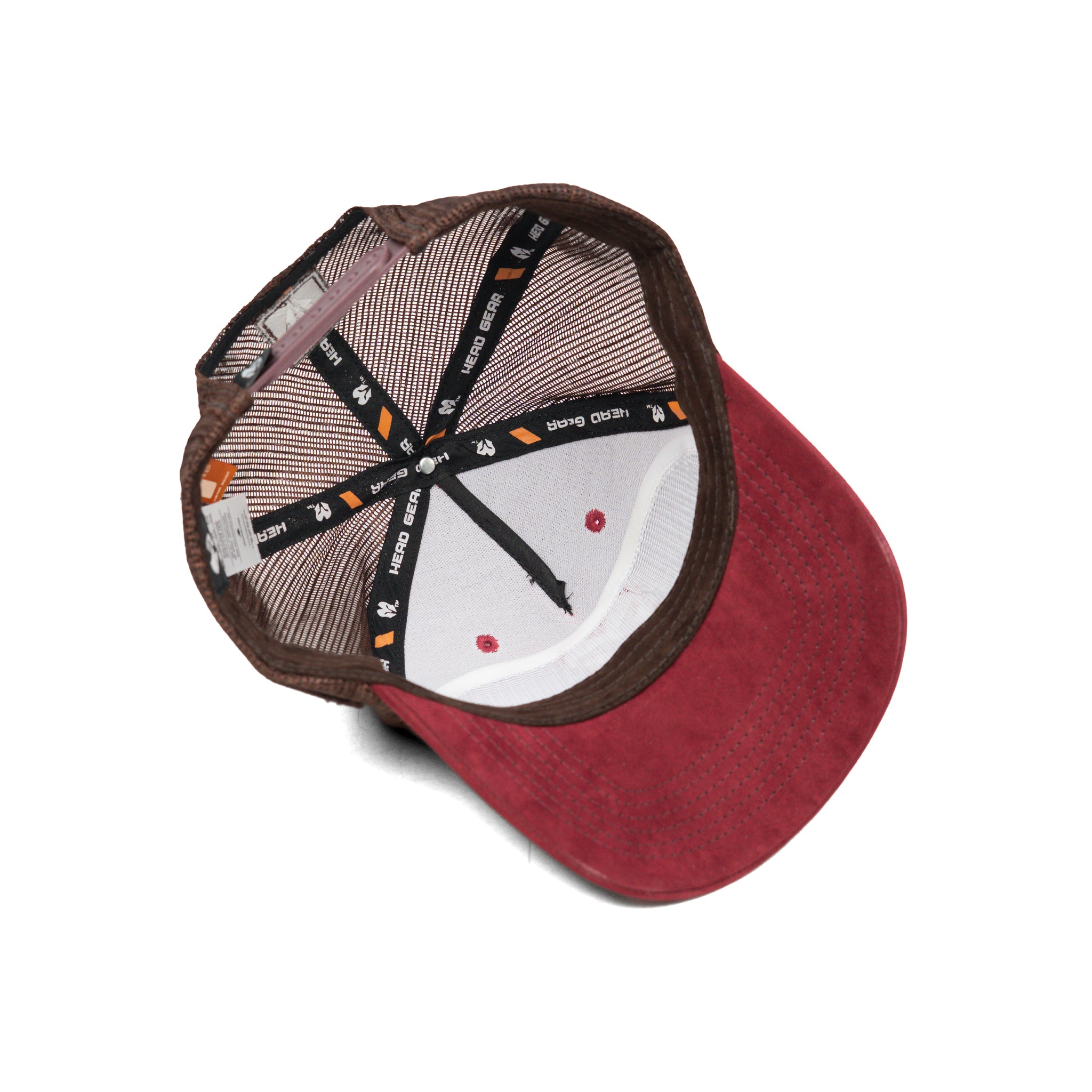HEAD GEAR RED WINE SUPER SUEDE TRUCKER CAP